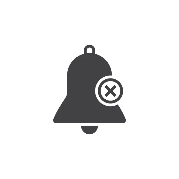 Bell Sign Delete Alarm Icon Vector Solid Logo Illustration Pictogram — Stock Vector
