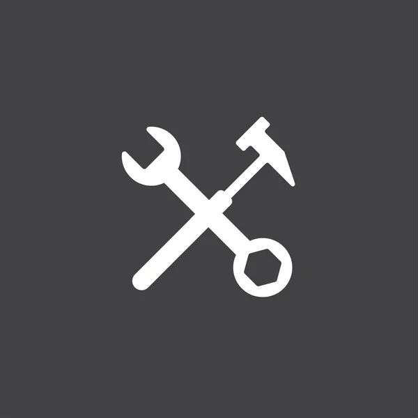 Ikona Nástroje Černém Pozadí — Stockový vektor