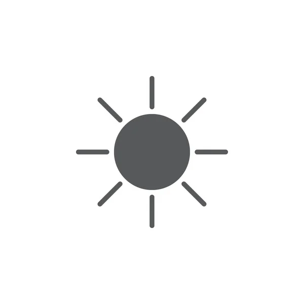 Εικονίδιο Ήλιου Απομονωμένο Λευκό Φόντο — Διανυσματικό Αρχείο