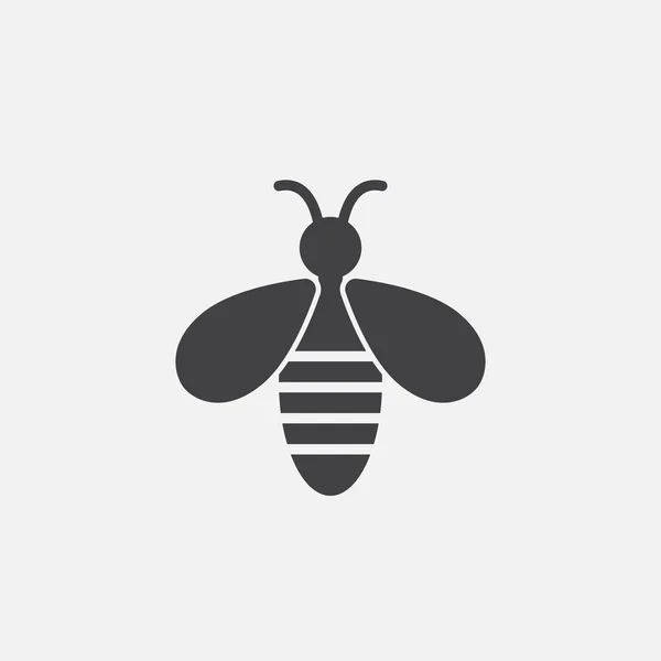 Bee Ikon Isolerad Vit Bakgrund — Stock vektor