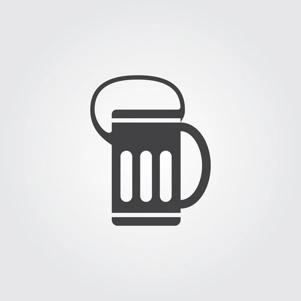 Ícone Cerveja Isolado Fundo Branco — Vetor de Stock