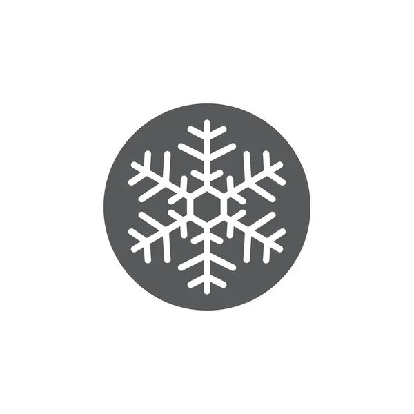 Snöflingor Ikon Isolerad Vit Bakgrund — Stock vektor