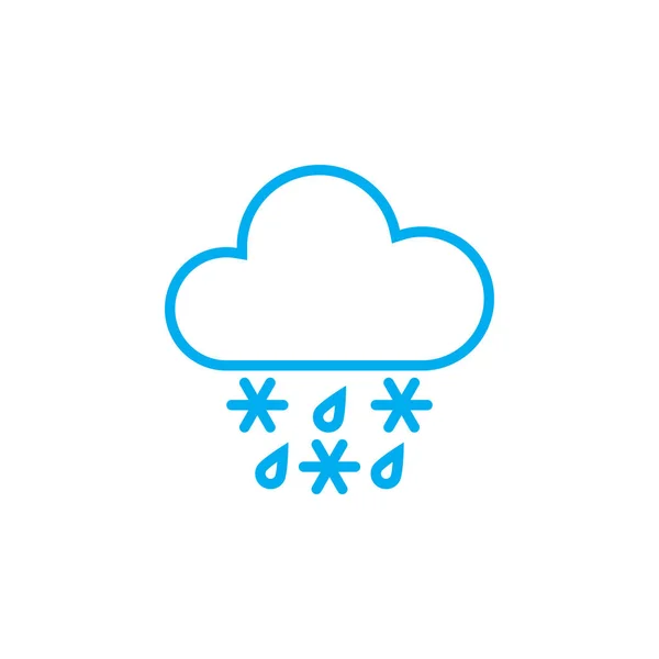 Sleet Weather Icon Isolated White Background — Stock Vector