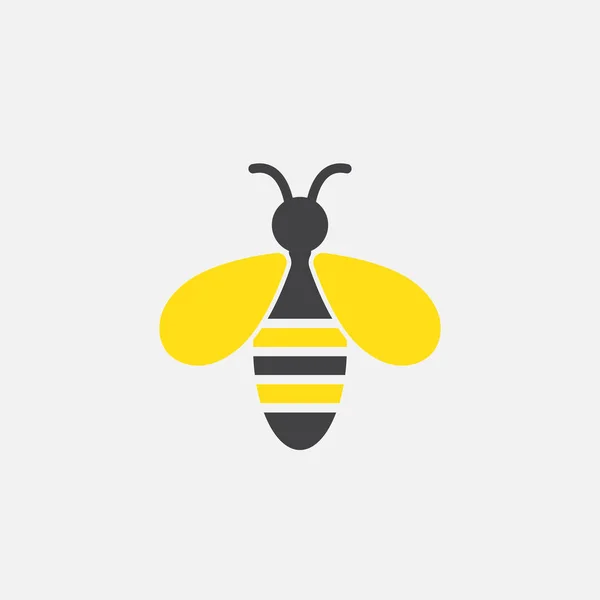Bee Ikon Isolerad Vit Bakgrund — Stock vektor
