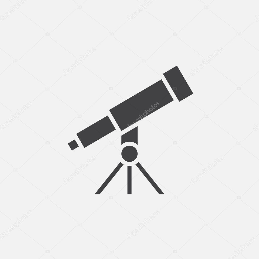 telescope solid icon, vector illustration, pictogram isolated on white