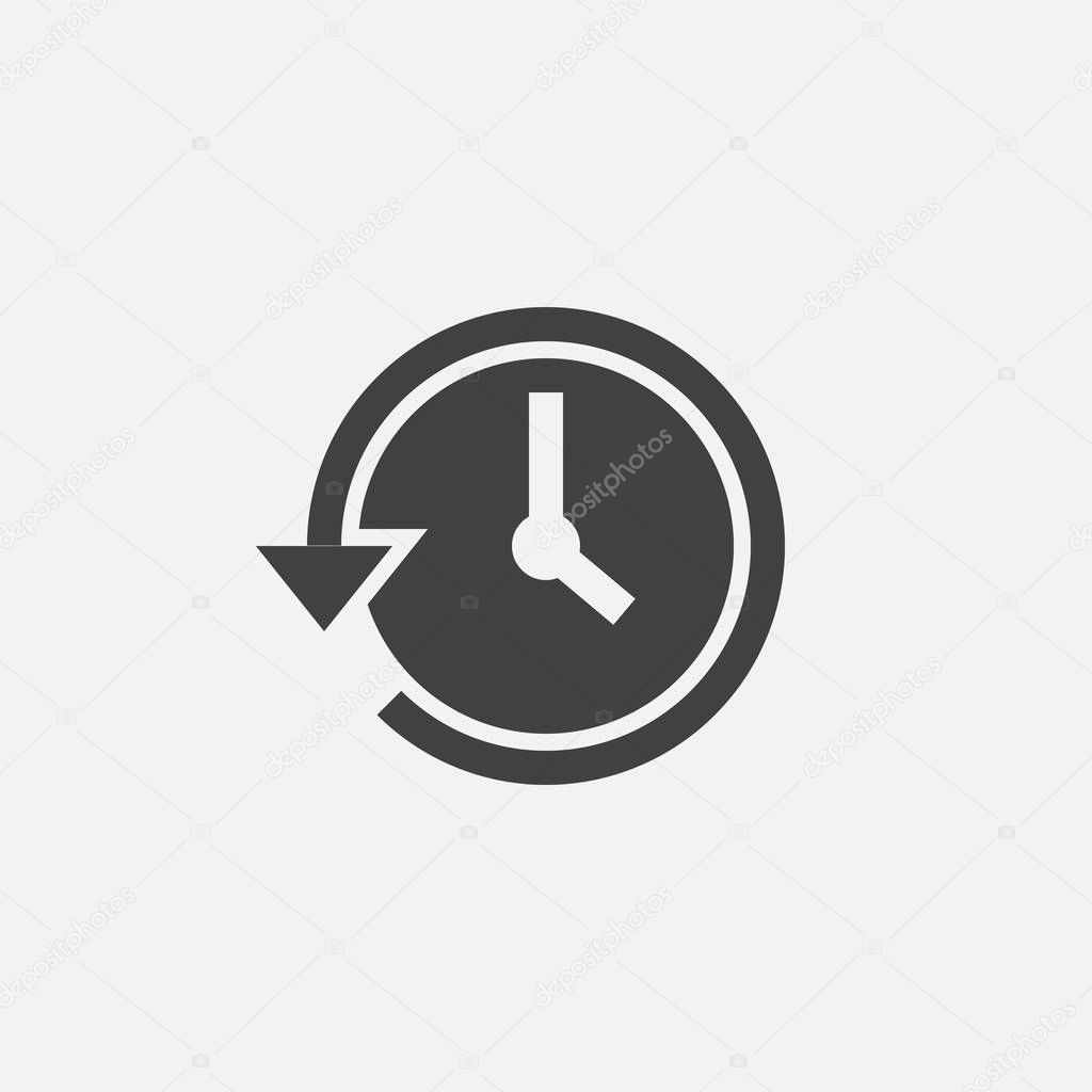History icon vector, time solid logo illustration, pictogram isolated on white