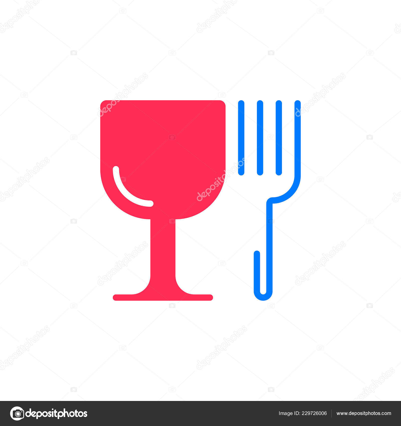 Restaurant Symbol Wineglass Fork Icon Vector Filled Flat Sign Solid Stock  Vector by ©avicons 229726006, image size:1600x1700