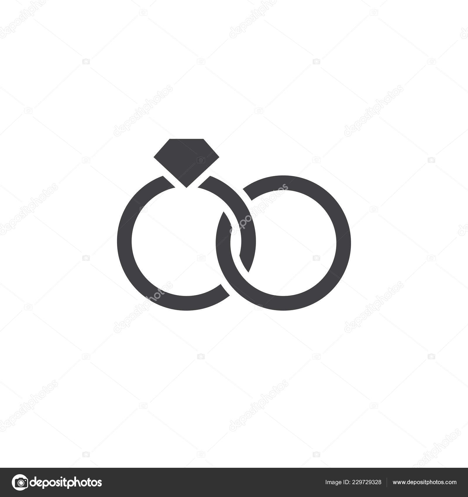 Marital Status Icon Vector Wedding Rings Filled Flat Sign Solid ...