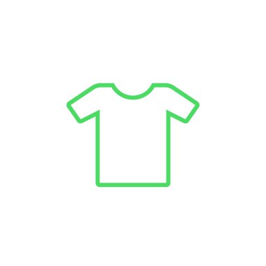 T-shirt satırı simgesi, giysi Anahat vektör logo illüstrasyon, doğrusal piktogram beyaz izole