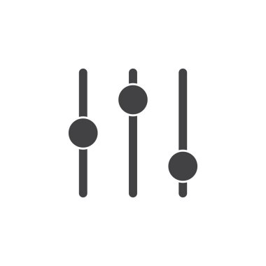 Tercihler simge vektör, ayarları katı logo illüstrasyon, üzerinde beyaz izole piktogram