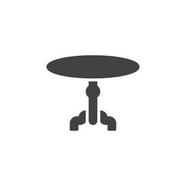 yemek masası simge vektör, sağlam düz işareti, beyaz, logo illüstrasyon izole piktogram