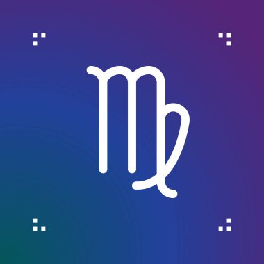 Başak vektör burç, burç sembolü, Astroloji satırı simgesi, doğrusal logo illüstrasyon