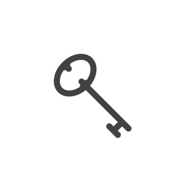 Anahtar simge vektör, gizlilik katı logo illüstrasyon, üzerinde beyaz izole piktogram