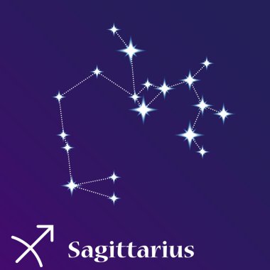 Yay burç takımyıldızı vektör çizim, Astroloji sembolü, Burcu