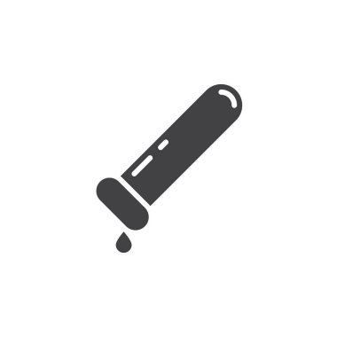 Tüp, kan örnek simge vektör, katı logo illüstrasyon, üzerinde beyaz izole piktogram