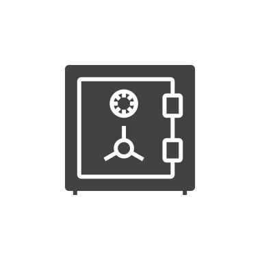 Güvenli depolama simge vektör, düz işareti, beyaz, logo illüstrasyon izole katı piktogram dolu