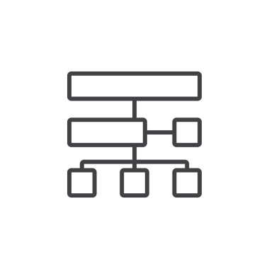 Site harita hat simgesi, Anahat vektör logo illüstrasyon, doğrusal piktogram beyaz izole