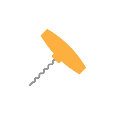 Tirbuşon simge vektör, sağlam düz işareti, beyaz, logo illüstrasyon izole renkli sembol