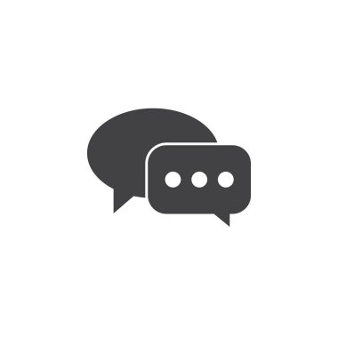 Kabarcıklar simge vektör, sohbet katı logo illüstrasyon, üzerinde beyaz izole piktogram konuşmak mesaj