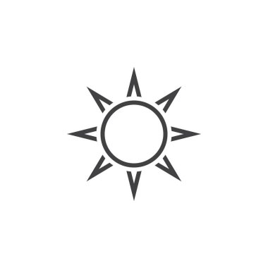 Güneş satırı simgesi, Anahat vektör logo illüstrasyon, doğrusal piktogram beyaz izole