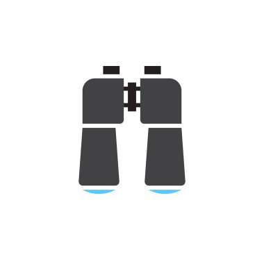 Dürbün simge vektör, ara katı logo illüstrasyon, üzerinde beyaz izole piktogram