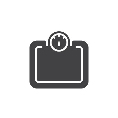 Ağırlık ölçek simge vektör, sağlam düz işareti, beyaz, logo illüstrasyon izole piktogram