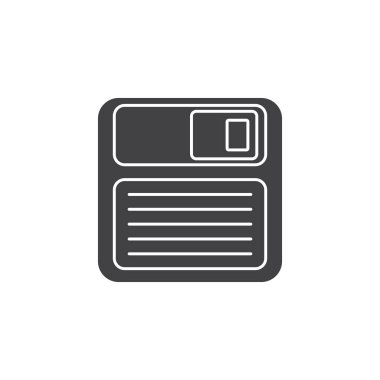 Simge vektör, disket katı logo illüstrasyon, üzerinde beyaz izole piktogram kurtarmak