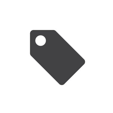 Fiyat etiketi simge vektör, Satılık etiket katı logo illüstrasyon, üzerinde beyaz izole piktogram