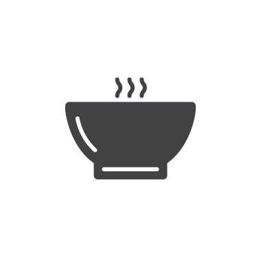 Hot soup bowl icon vector, solid flat sign, pictogram isolated on white, logo illustration