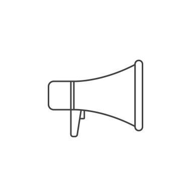 megafon ince çizgi simgesi, megafon Anahat vektör logo illüstrasyon, doğrusal piktogram beyaz izole