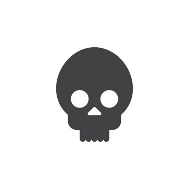 kafatası, kafatası simge vektör, katı logo illüstrasyon izole beyaz piktogram