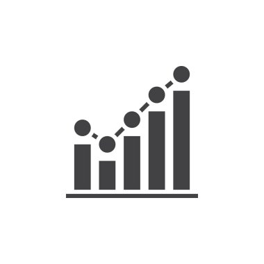 büyüyen grafik simge vektör, iş grafik katı logo, beyaz, piksel mükemmel illustratio izole piktogram