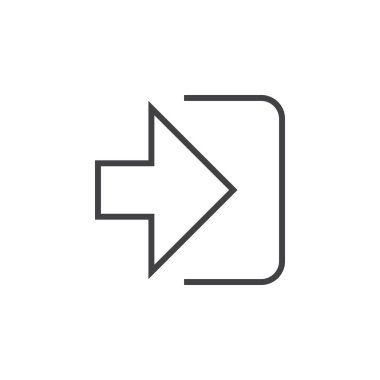 Satırı simgesi, Anahat vektör logo illüstrasyon, doğrusal piktogram beyaz izole imi