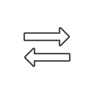 Exchange satırı simgesi, ters okları Anahat vektör logo illüstrasyon, doğrusal piktogram beyaz izole