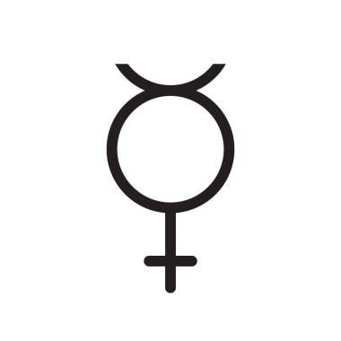 Olmayan ikili travesti sembolü. satırı simgesi, Anahat vektör logo illüstrasyon, doğrusal piktogram beyaz izole