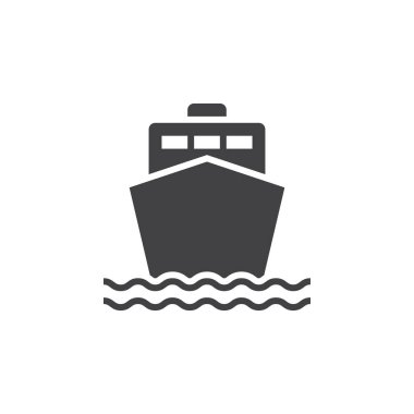 Gemi simge vektör, tekne sağlam logo, beyaz, piksel mükemmel illustratio izole piktogram