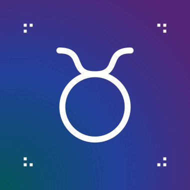 Toros burç vektör, Astroloji sembolü, Astroloji satırı simgesi, doğrusal logo illüstrasyon