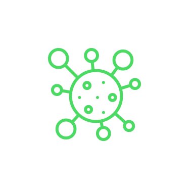 Virüs, enfeksiyon satır simgesi, Anahat vektör logo illüstrasyon, doğrusal piktogram beyaz izole