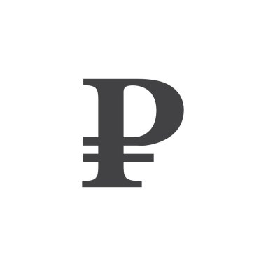 Rus Rublesi sembolü. vektör işareti, katı logo illüstrasyon, üzerinde beyaz izole piktogram