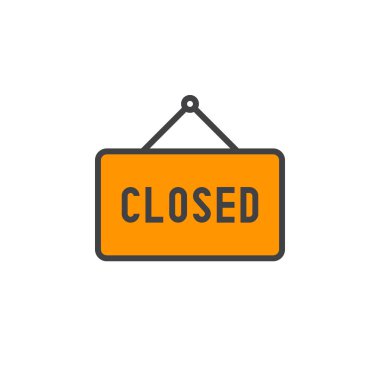 kapalı satırı simgesi, doldurulmuş Anahat vektör işareti, üzerinde beyaz izole doğrusal renkli sembol. Logo illüstrasyon