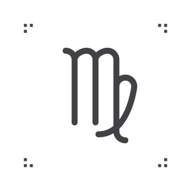 Başak vektör burç, burç sembolü, Astroloji satırı simgesi, doğrusal logo illüstrasyon izole beyaz