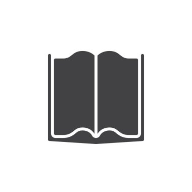 kitap simge vektör, katı logo, beyaz, piksel mükemmel illüstrasyon izole piktogram