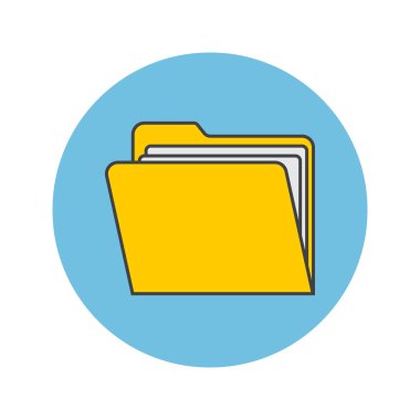 Klasör ince çizgi simgesi, Portföy Anahat vektör logo illüstrasyon, üzerinde beyaz izole doğrusal renkli sembol dolu.