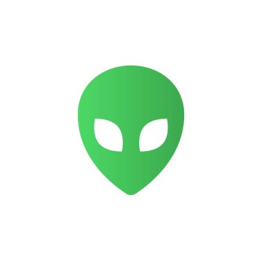Uzaylı simge vektör, katı logo illüstrasyon, renkli sembol üzerinde beyaz izole