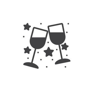 Şarap gözlük, Stemware simge vektör, tungur düz işareti, beyaz, logo illüstrasyon izole katı piktogram dolu