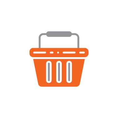 Alışveriş sepeti simge vektör, düz işareti, beyaz, logo illüstrasyon izole katı renkli sembol dolu