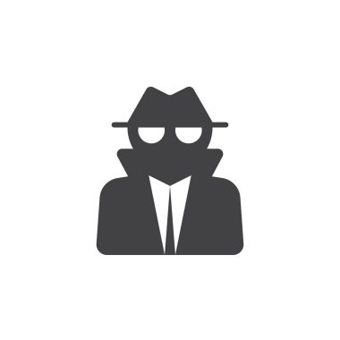 Casus simge vektör, hırsız katı logo illüstrasyon, üzerinde beyaz izole piktogram