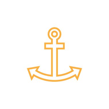 Çapa satırı simgesi, anahat vektör logo illüstrasyon, doğrusal piktogram beyaz izole