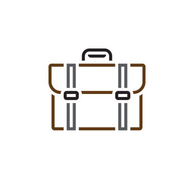 Evrak Çantası'nı satırı simgesi, anahat portföy vektör logosu, doğrusal piktogram beyaz, piksel mükemmel renk illustratio izole