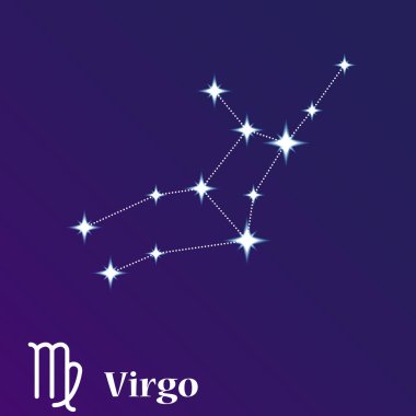 Başak Burç takımyıldızı vektör çizim, Astroloji sembolü, Burcu